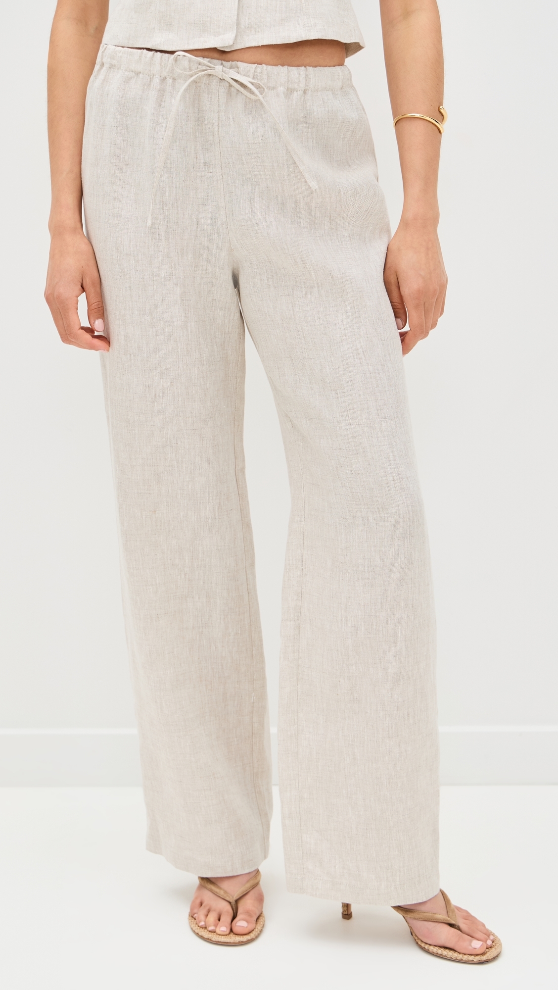 Reformation Olina Linen Pants Oatmeal