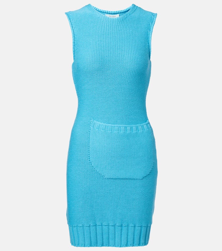 Knitted cotton and wool minidress