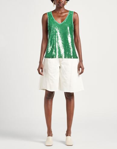 Woman Top Green Size 10 Polyester