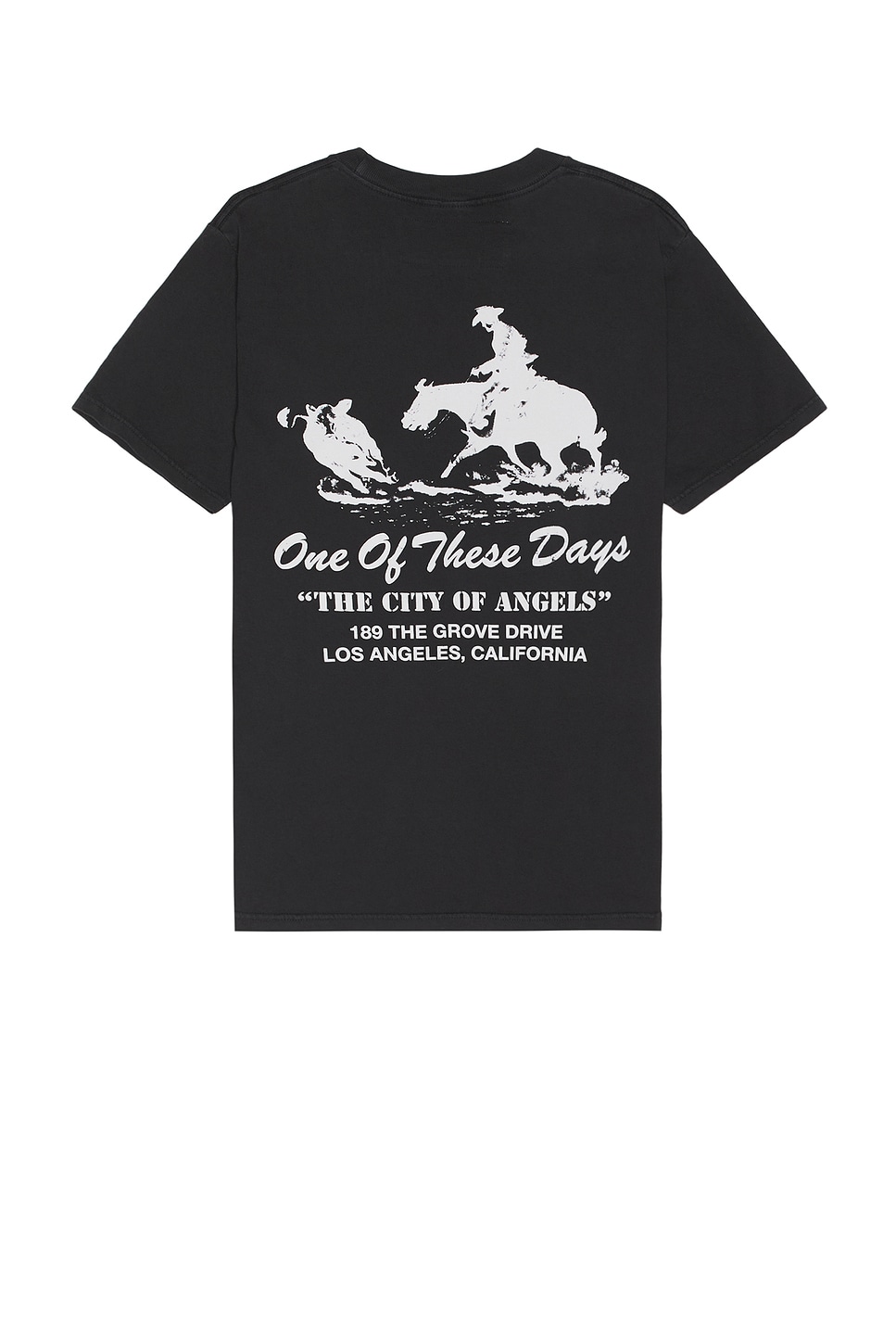 ONE OF THESE DAYS x FWRD The City Of Angels Tee in Black - Black.  L also in