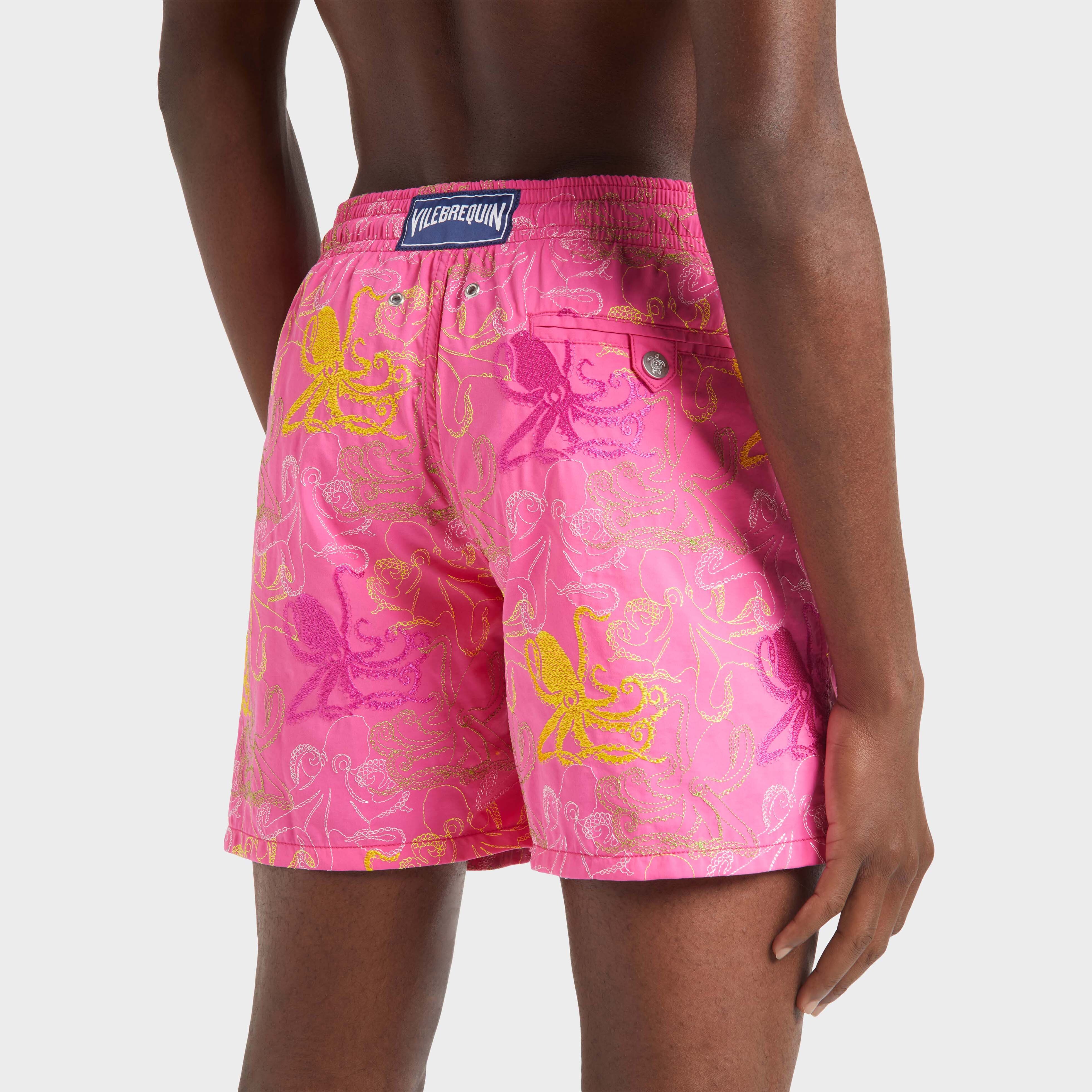 Men Swim Shorts Embroidered Octopussy - Limited Edition - Swimming Trunk - Mistral - Pink