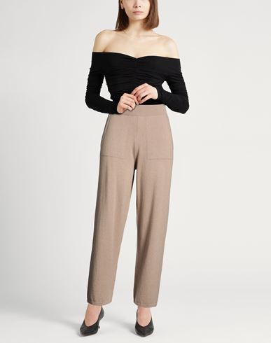 Leisure Woman Pants Beige Size L Wool, Cashmere