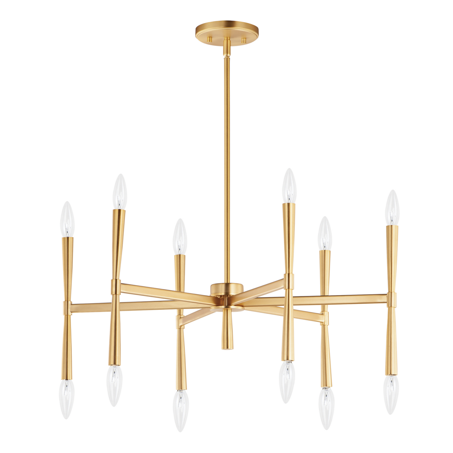 Satin Brass Chandelier from the Rome Collection