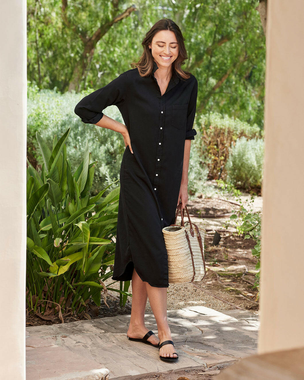 Rory Maxi Shirtdress Blackout