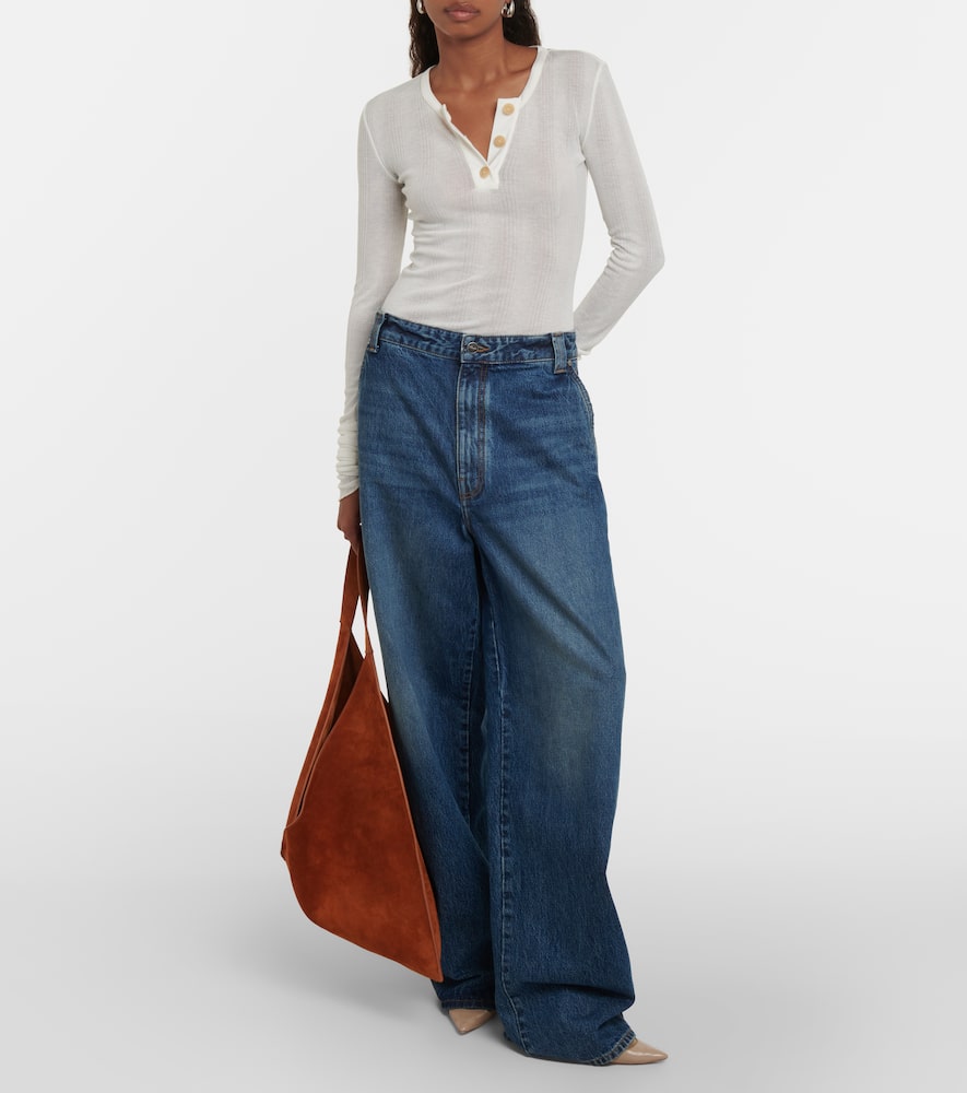 Janelle cotton-blend jersey bodysuit