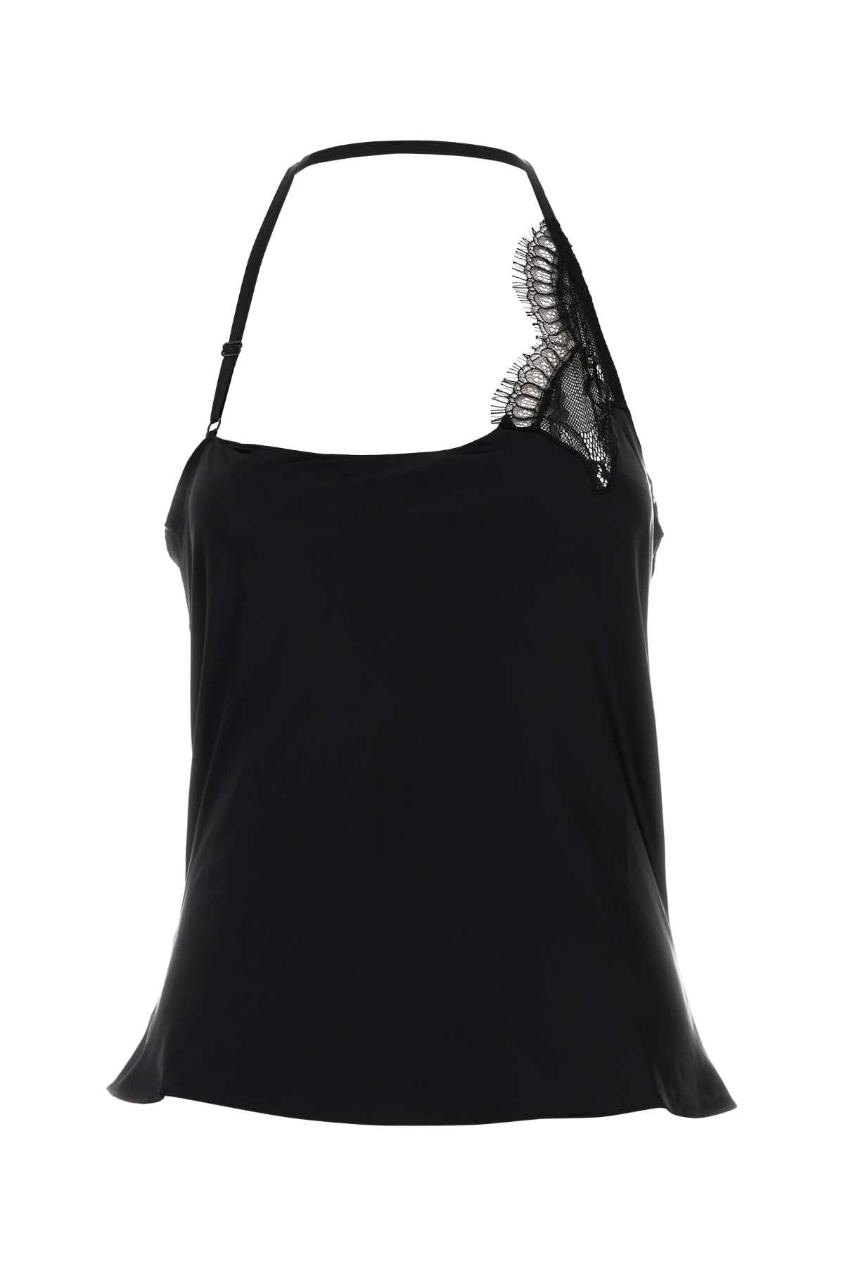 Viscose-Elastane Tank Top — Black