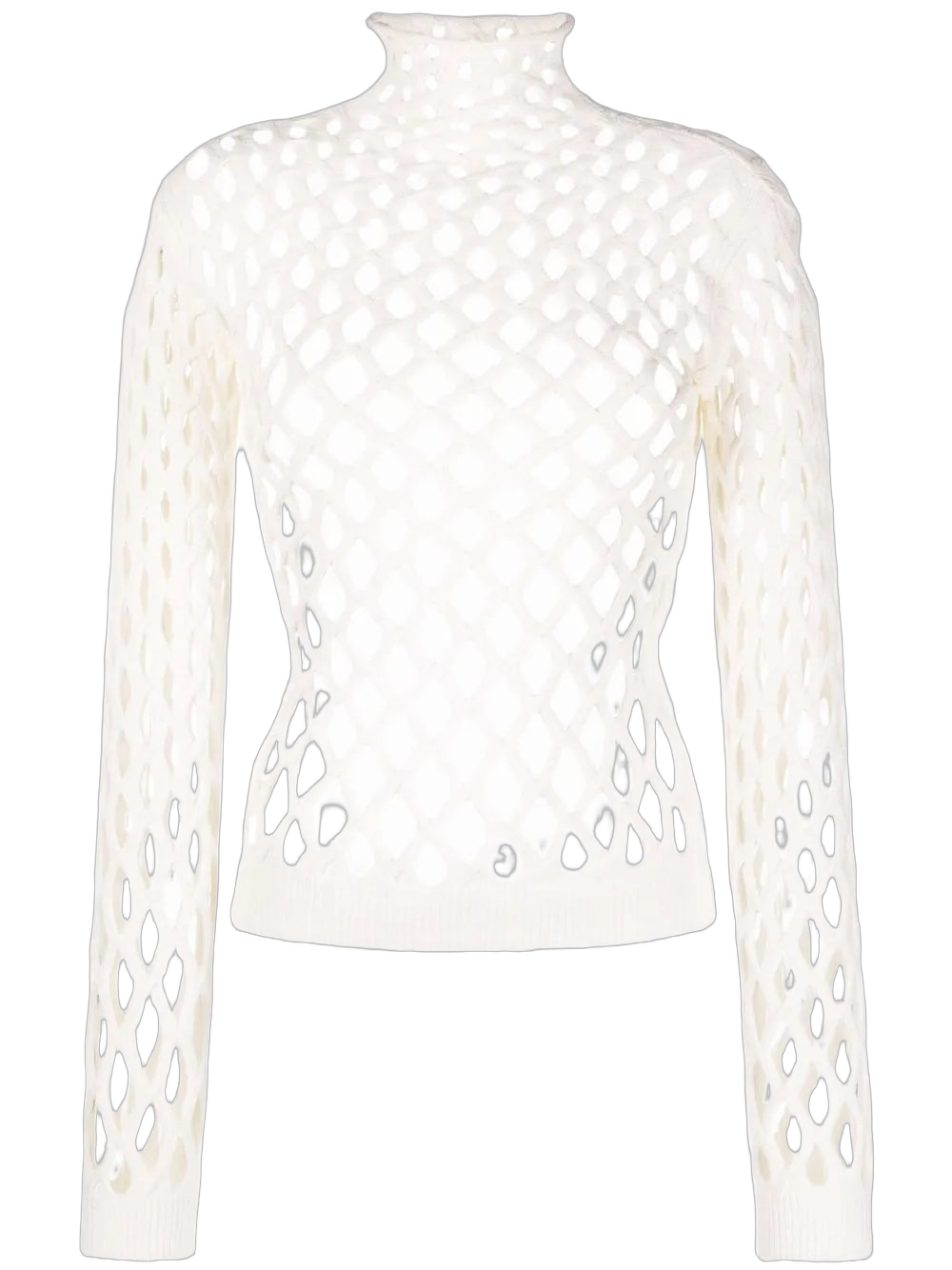 Cut-Out Knitted Sweater — White