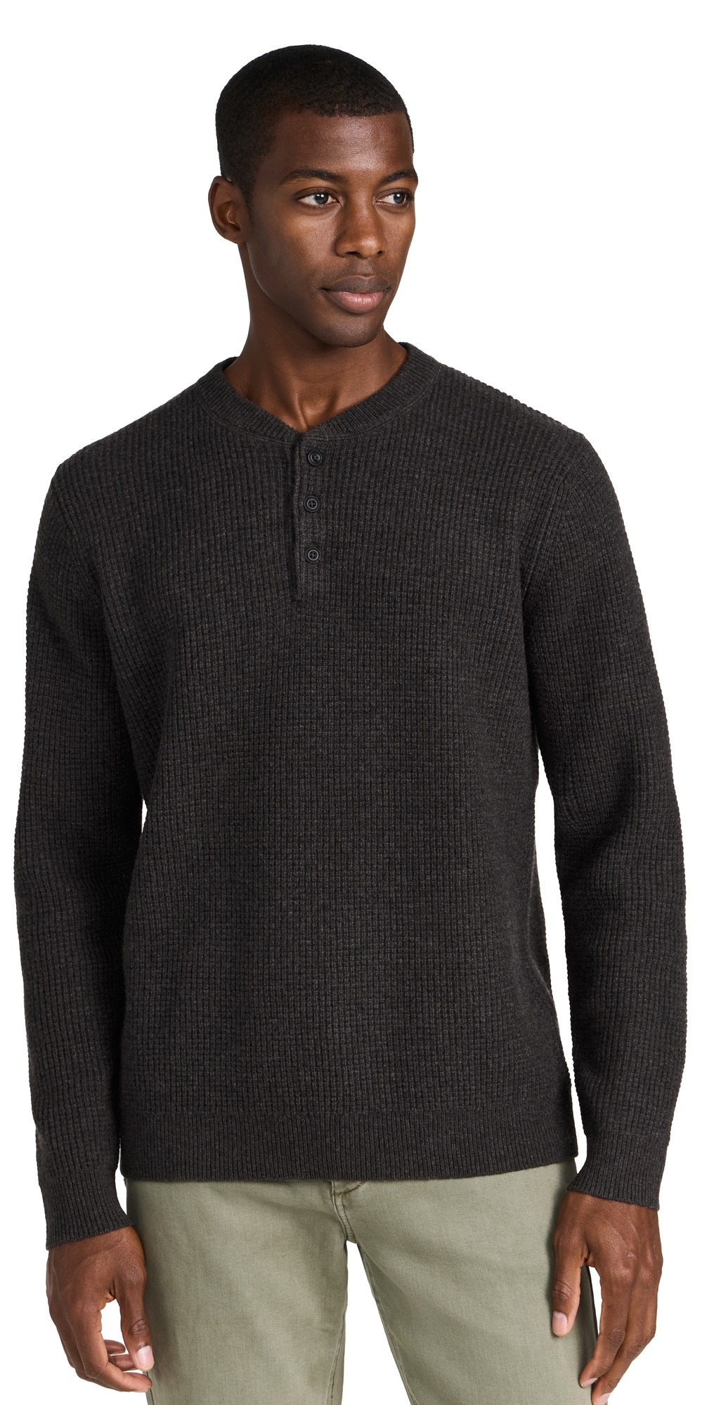 Sidecountry Sweater Heather Coffee Merino Waffle