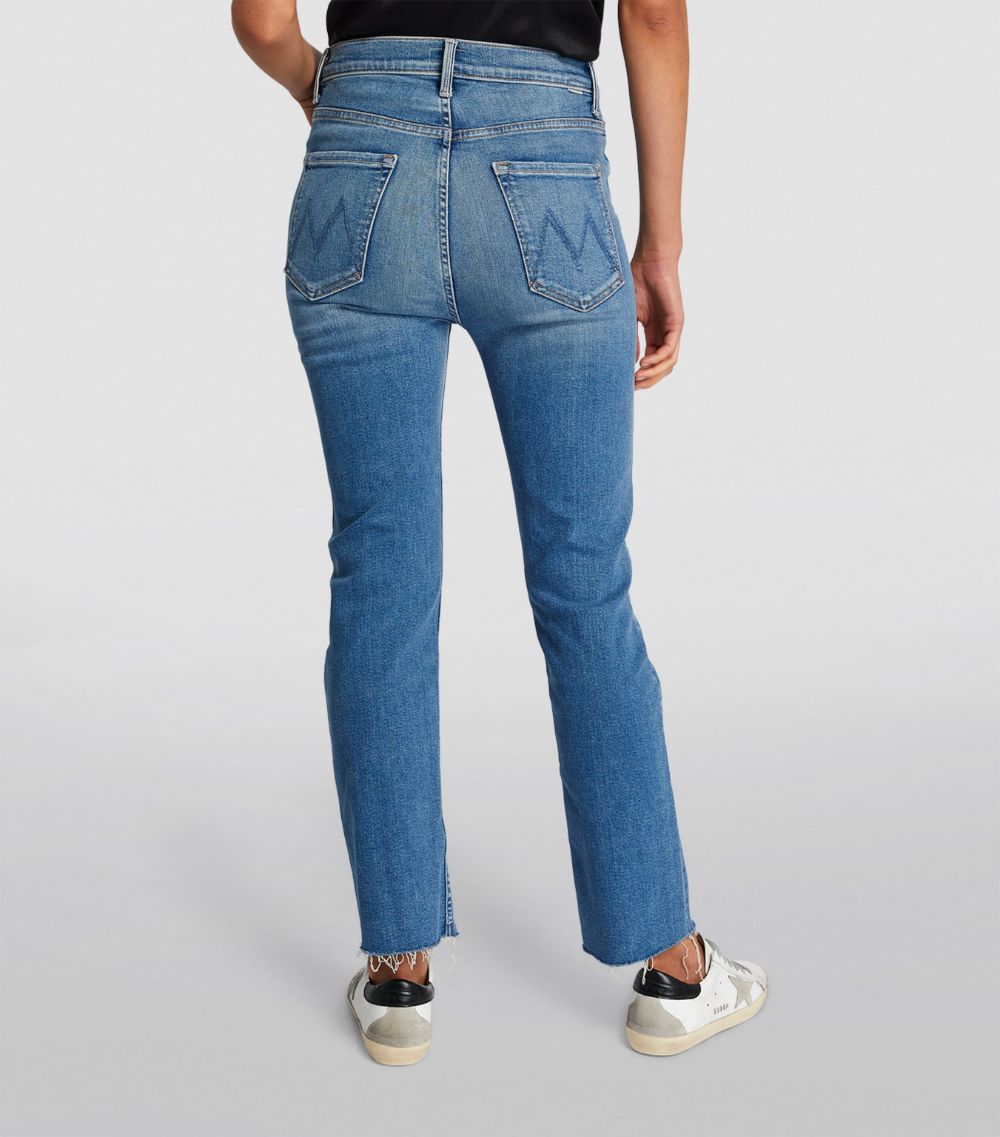 Distressed Rider Straight High Waist Jeans
