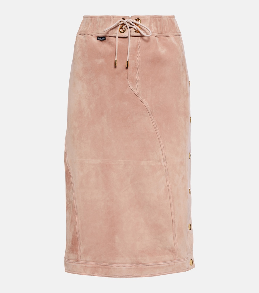 Plonge leather midi skirt