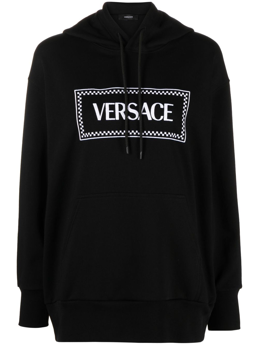 Logo-print rib-trimmed hoodie - Black