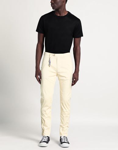 Man Pants Cream Size 33 Cotton, Elastane