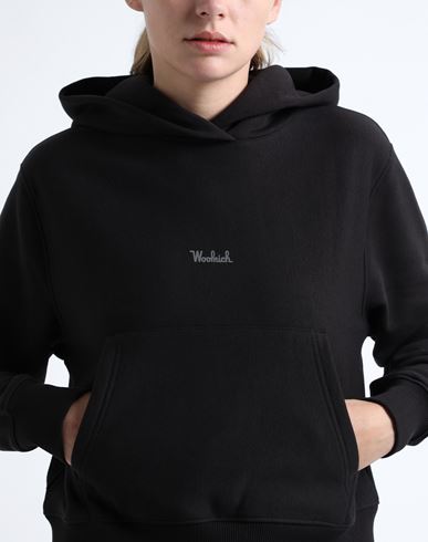 Logo Fleece Hoodie Woman Sweatshirt Black Size S Cotton, Polyester