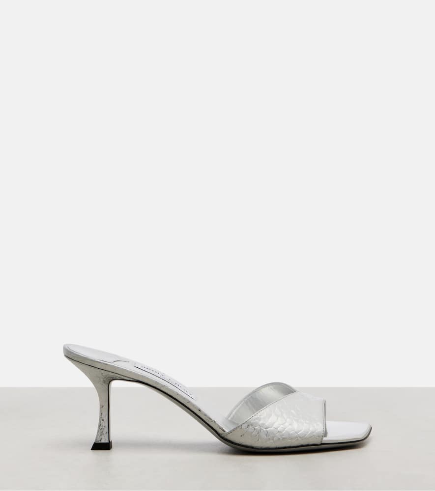 Skye 60 metallic leather mules