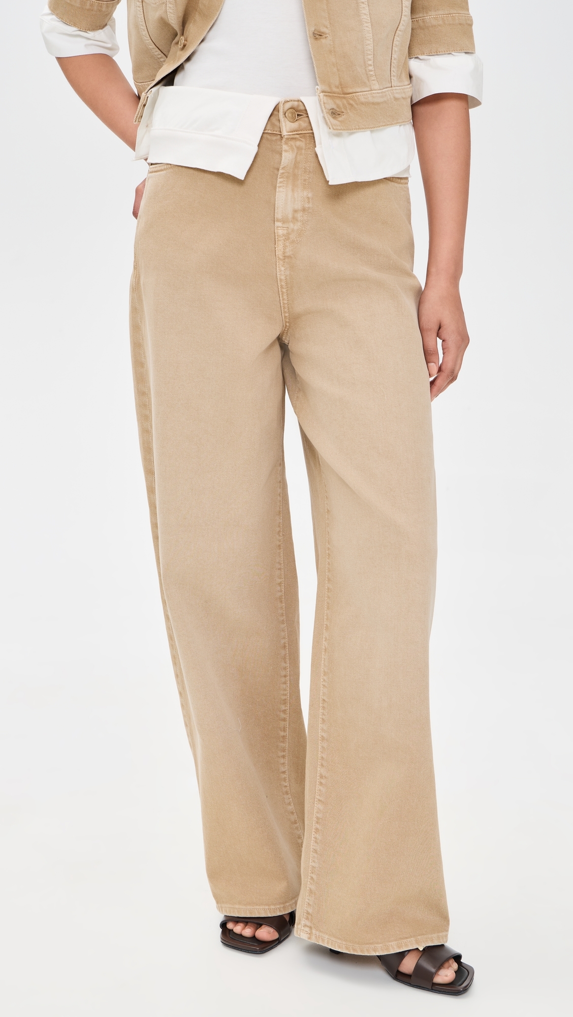 Double Layer Slouchy Wide Leg Jeans Colored Mankind