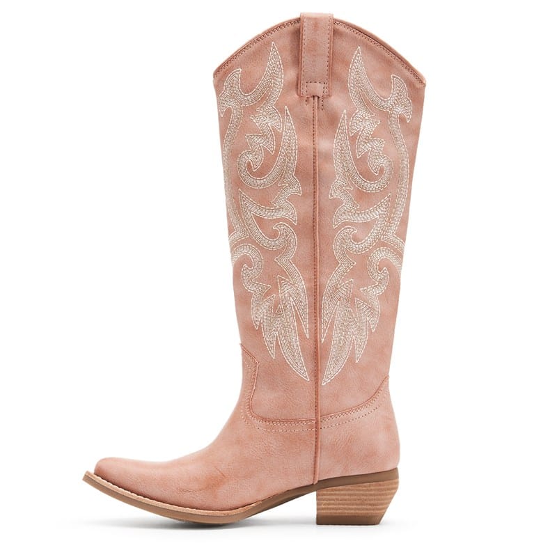 Women's Irlene Tall Cowboy Boots (Dusty Pink)