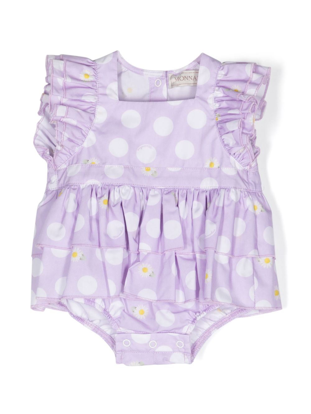 Polka dot-print cotton dress - Purple