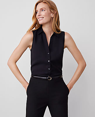 Ann Taylor Petite Sleeveless Essential Shirt