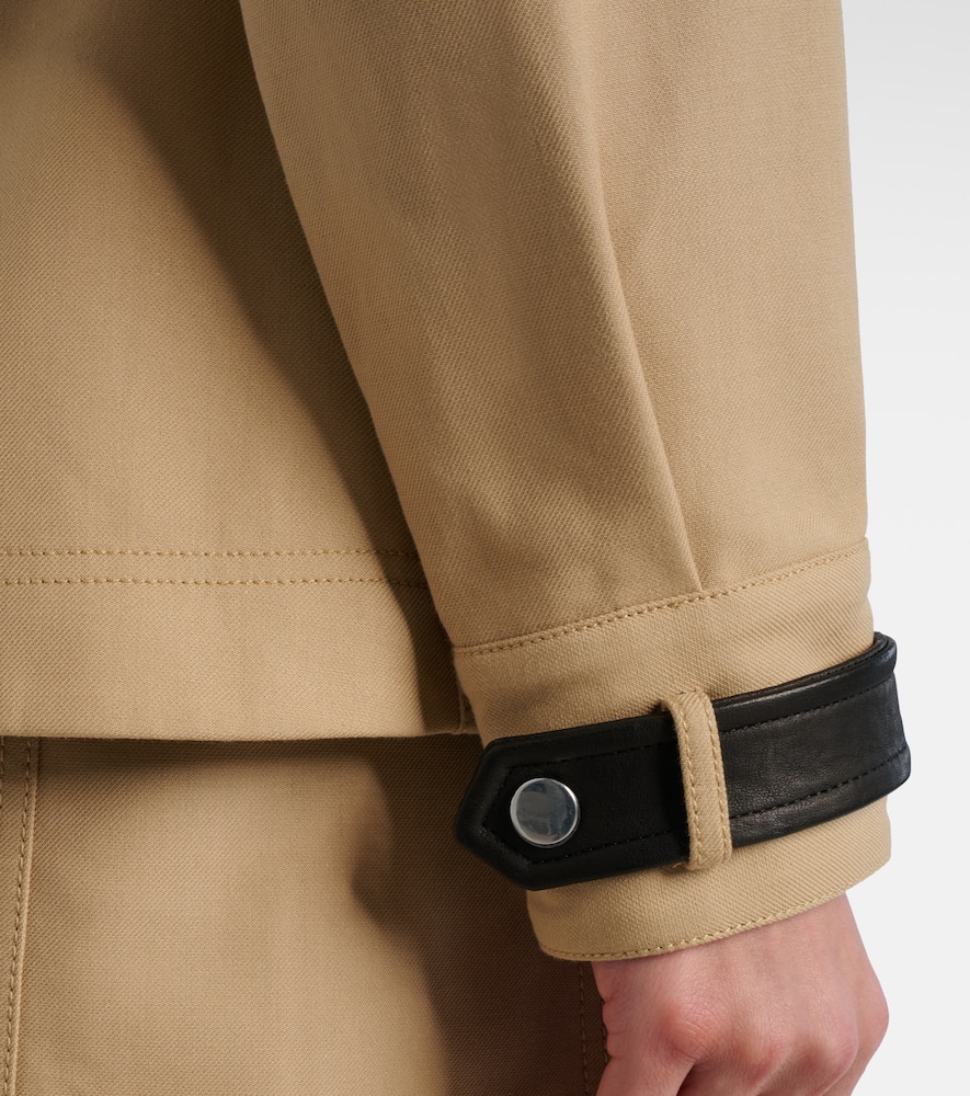 Talla leather-trimmed cotton blouson jacket