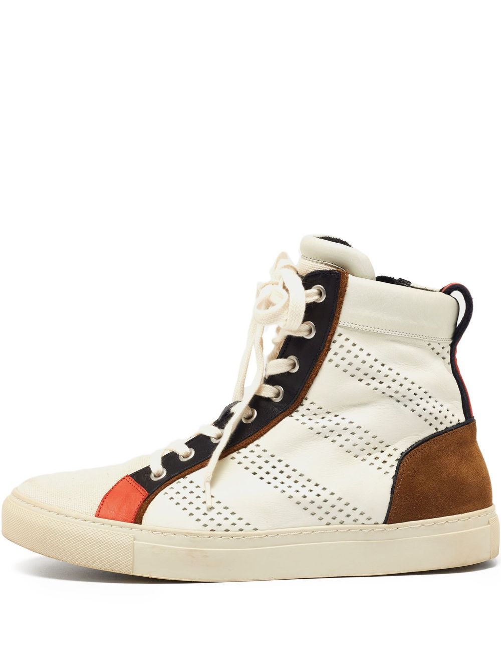 Perforated high-top sneakers - White