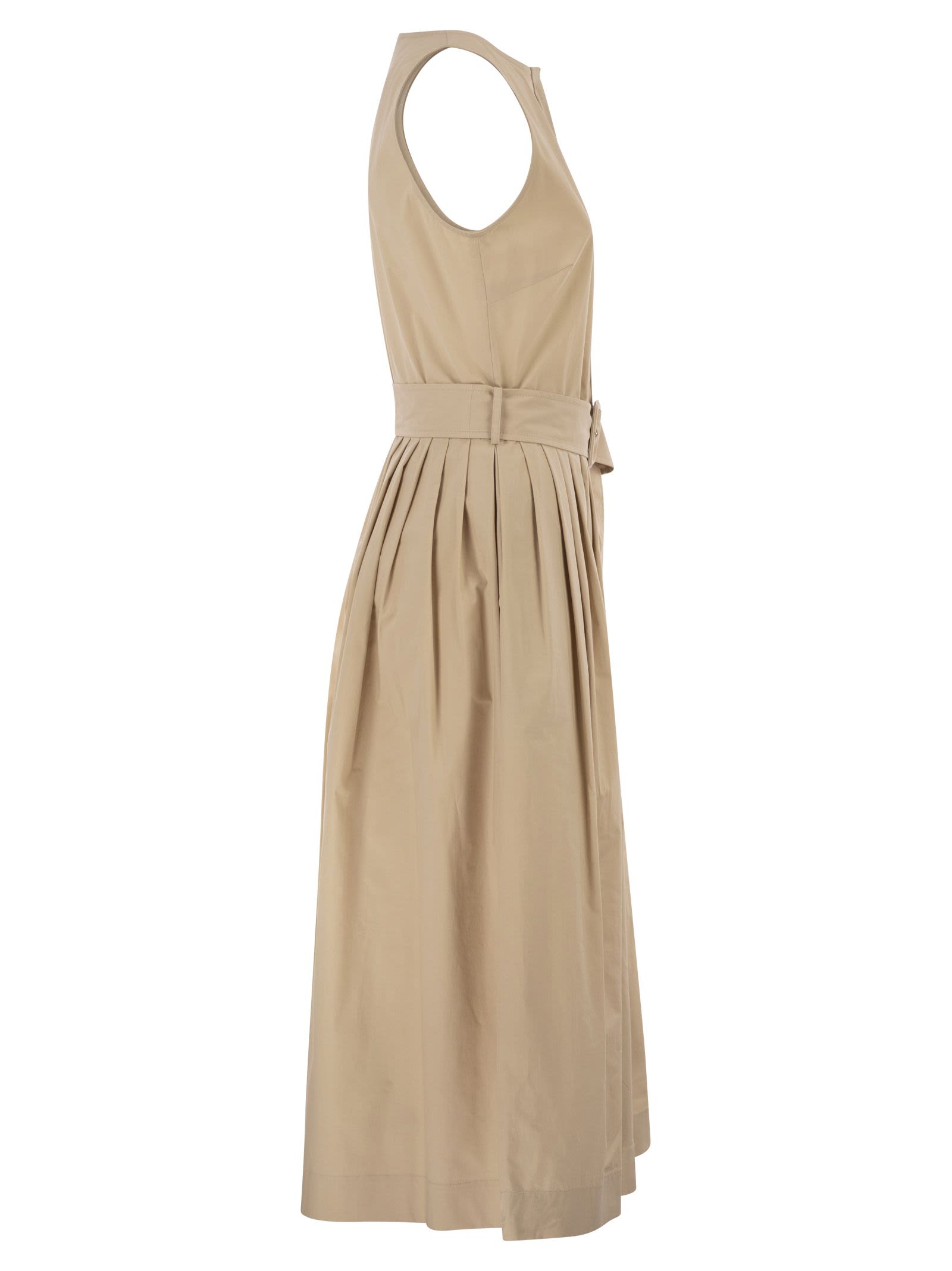 Antonelli Firenze mouwloze katoenen stretch midi-jurk met rie