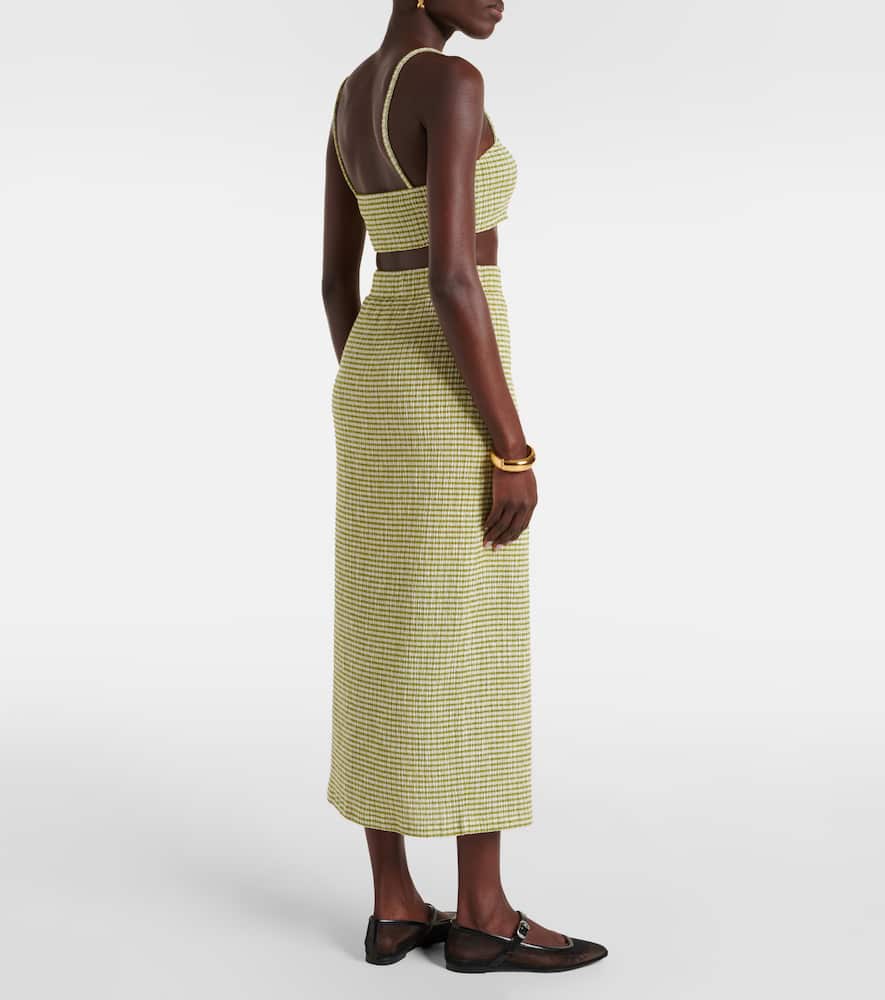 Gingham midi skirt