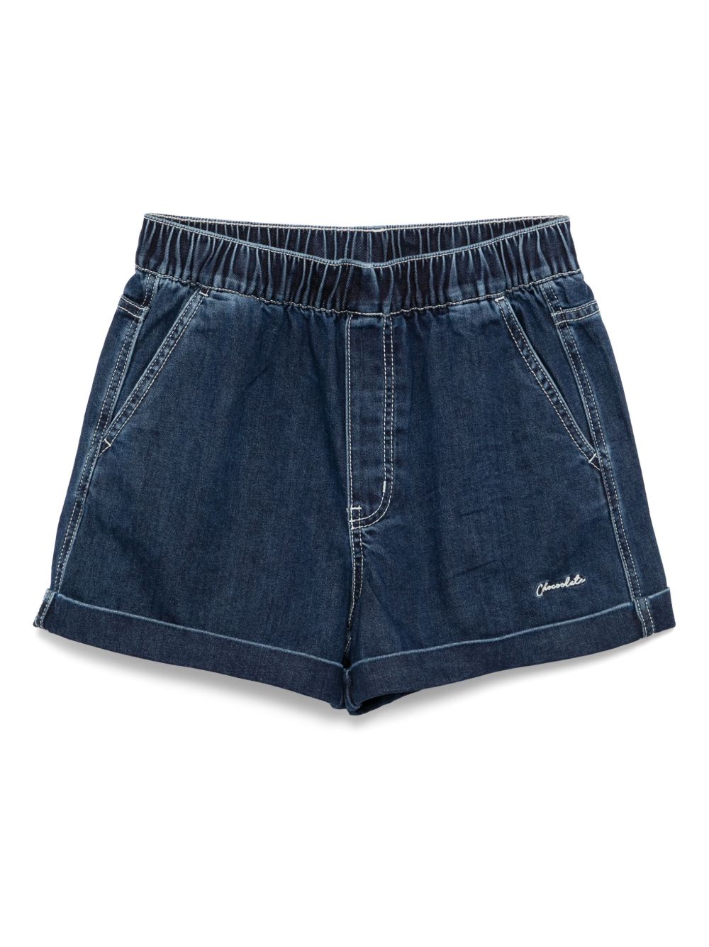 Logo-embroidered shorts - Blue