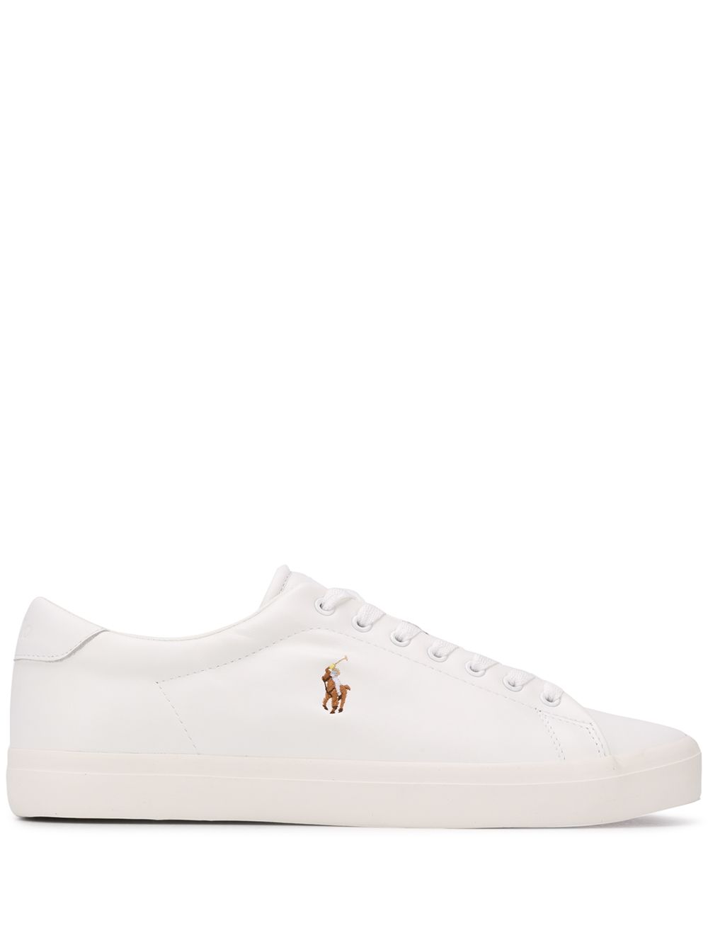 Low top contrast logo sneakers - White