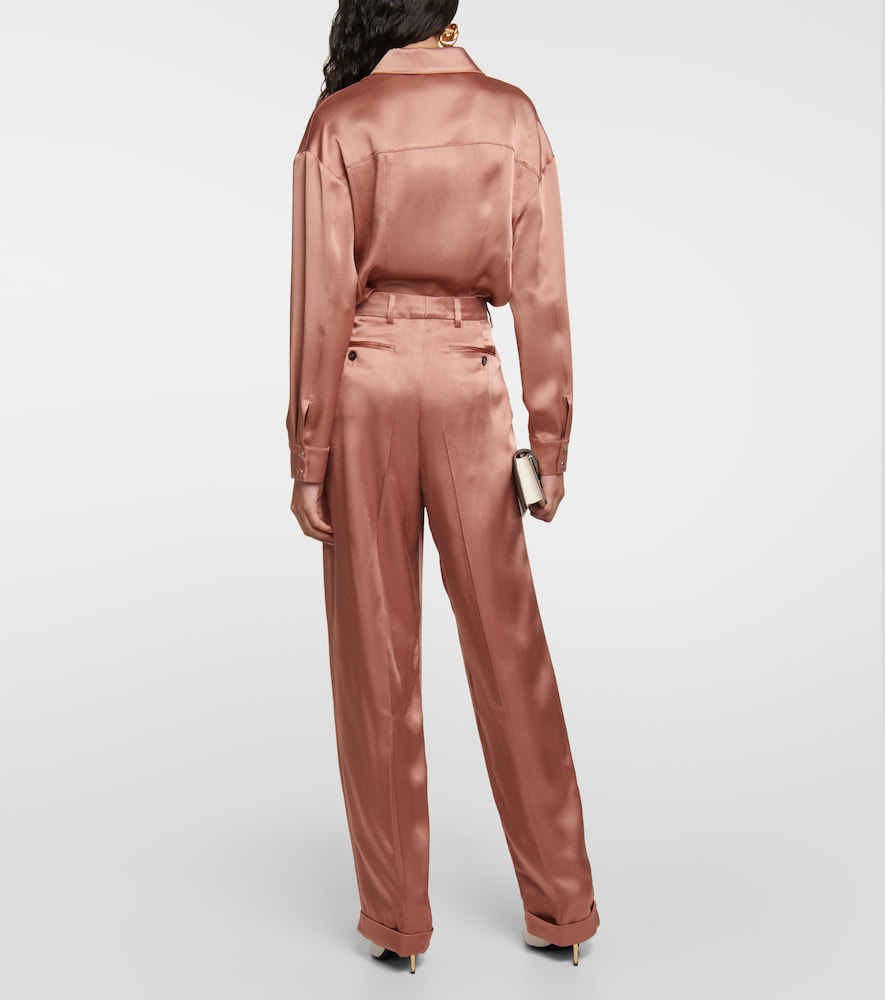 High-rise straight pants