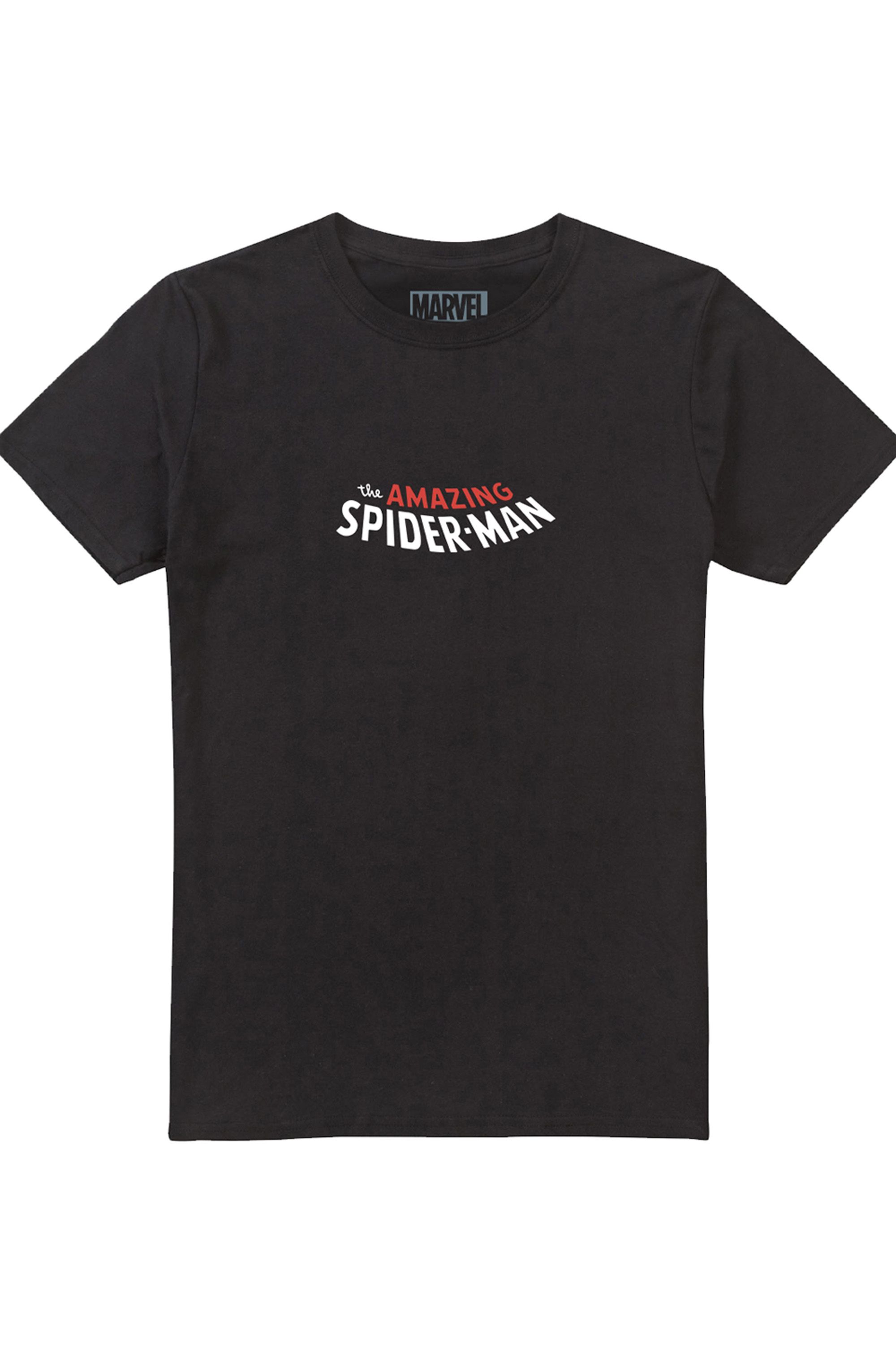Marvel Spiderman City Web T Shirt, Black