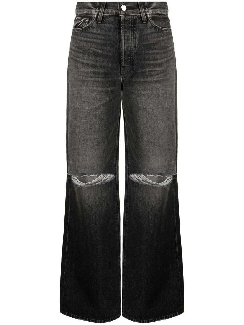 Distressed wide-leg jeans - Grey