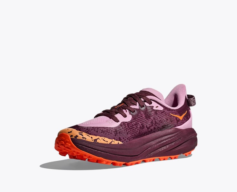 HOKA Speedgoat 6 Shoes in Flower Nectar/Neon Tangerine