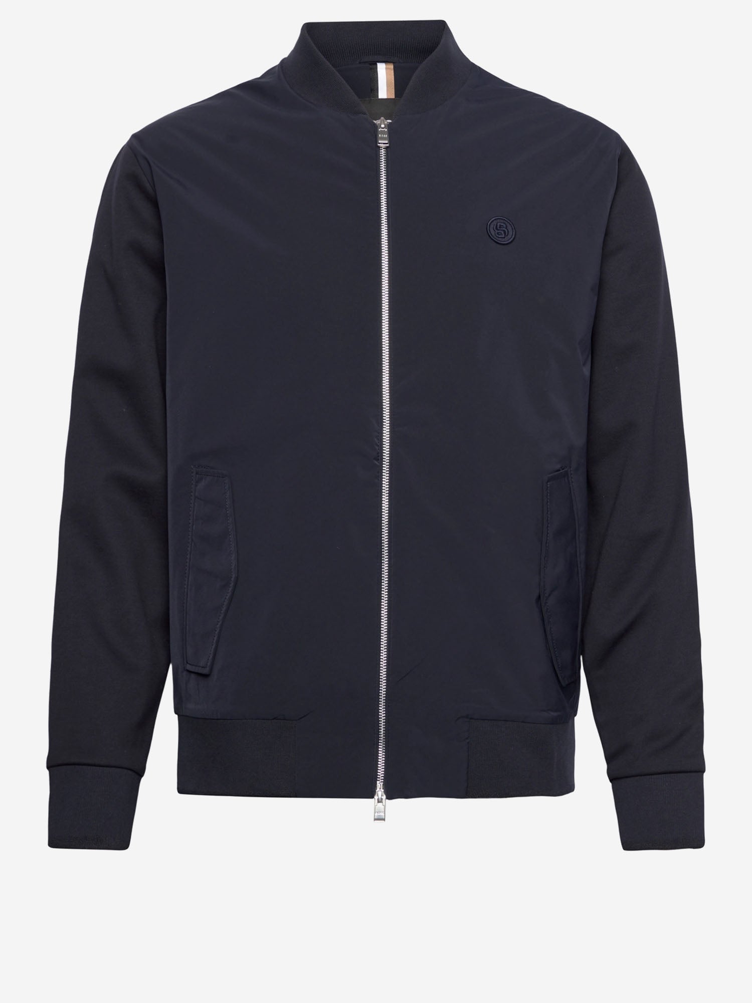 Cotton Zip Sweatshirt — Navy