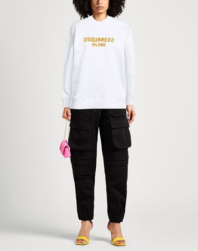 Woman Sweatshirt White Size L Cotton