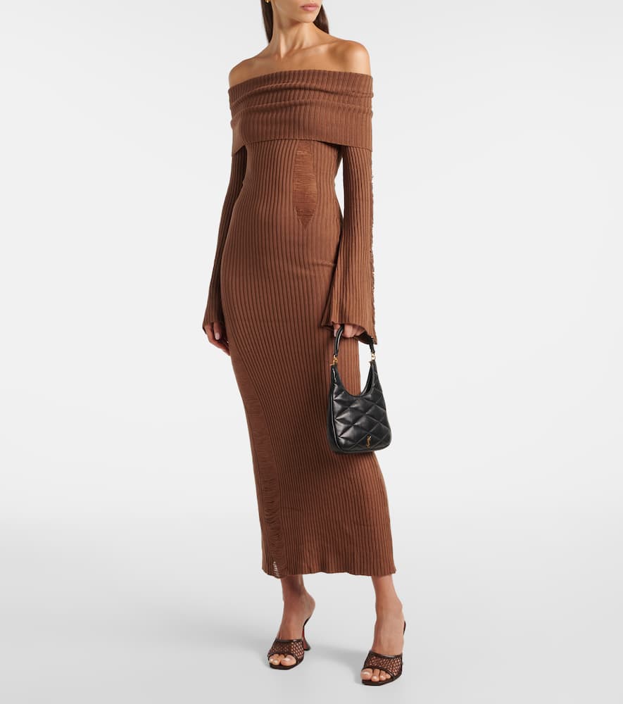 Aya Muse Danica ribbed-knit silk-blend midi dress