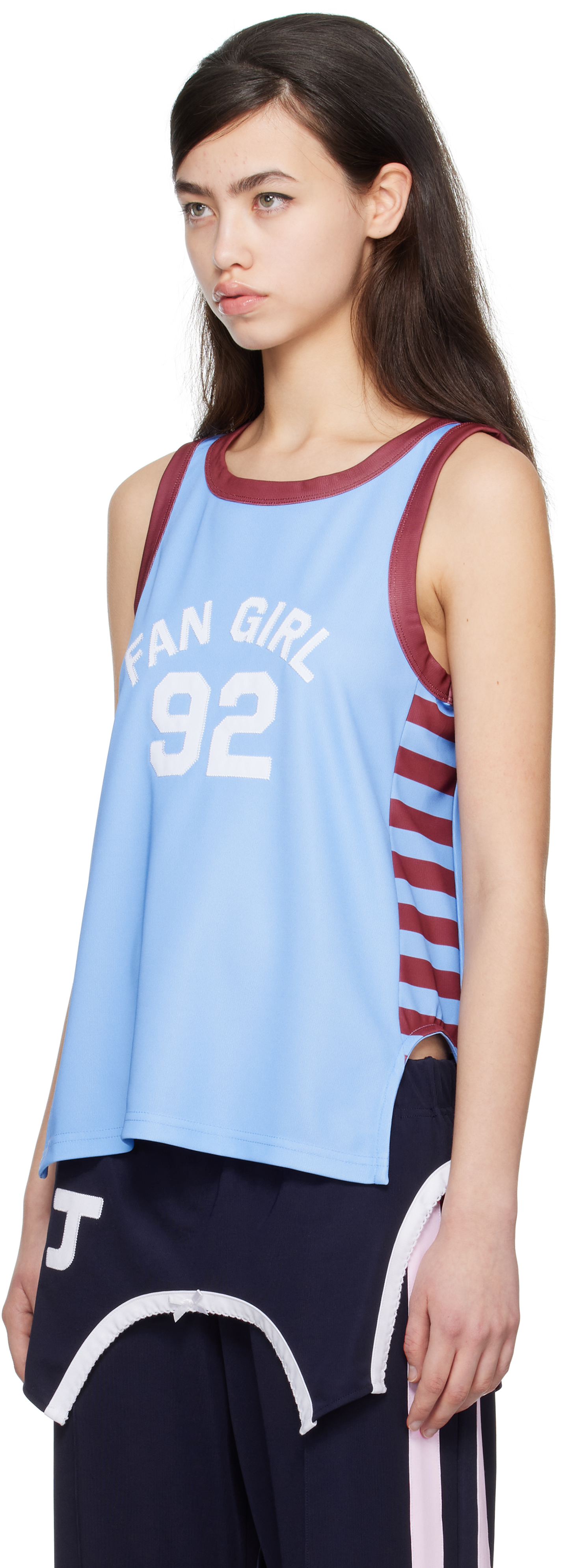 I'm Sorry by Petra Collins SSENSE Exclusive Blue JennyFax Edition Striped Tank Top