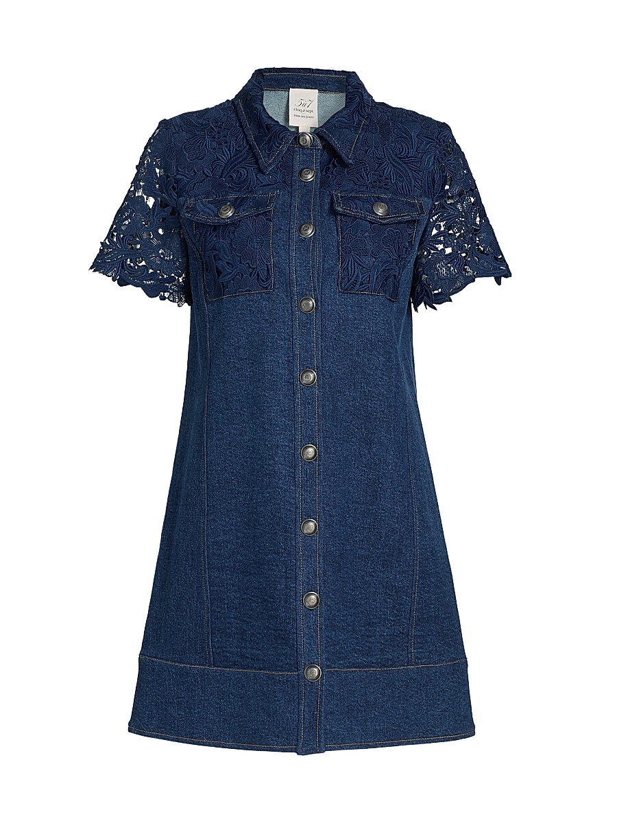 Women's Cortland Denim Button-Front Minidress - Navy