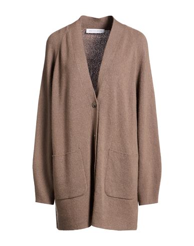 Woman Cardigan Light brown Size M/L Cashmere, Silk