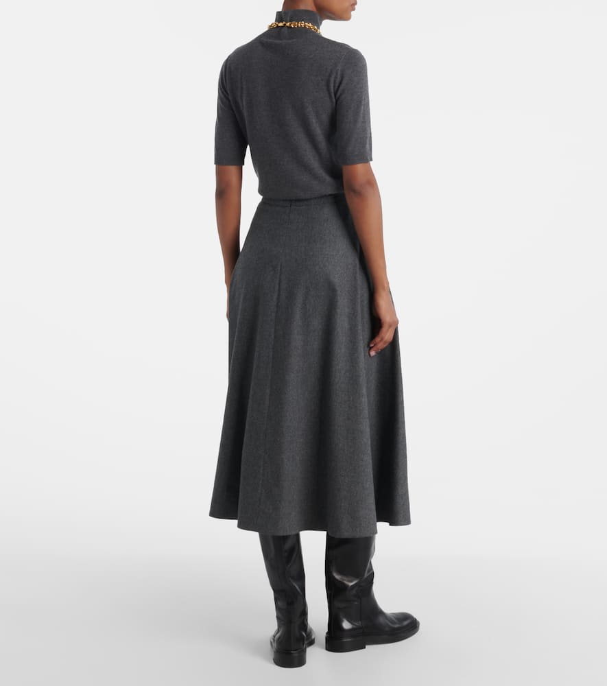 Betulla wool flannel midi skirt