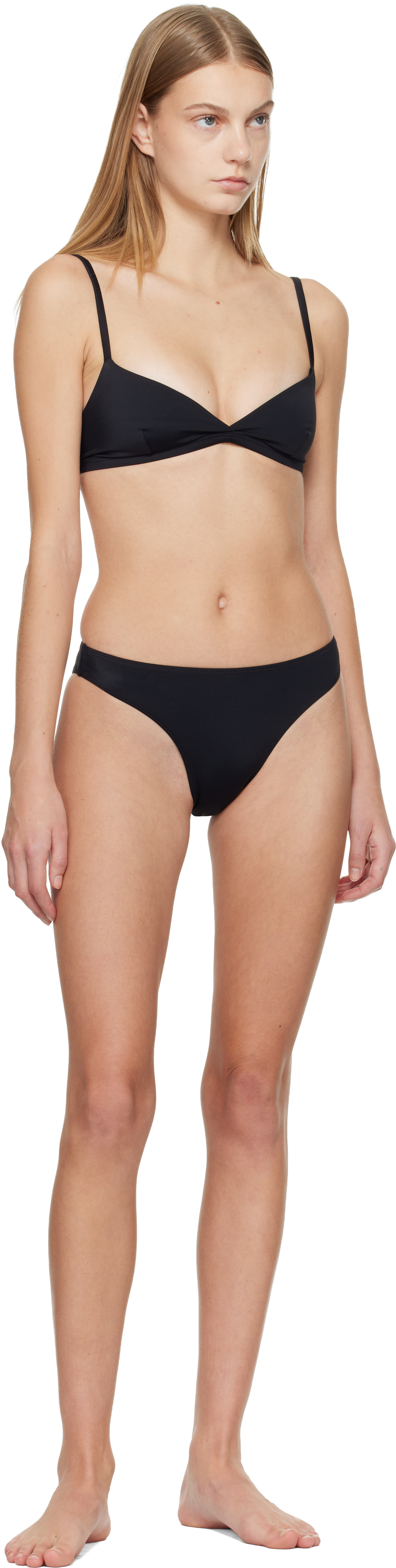Black Tri Crop Bikini Top