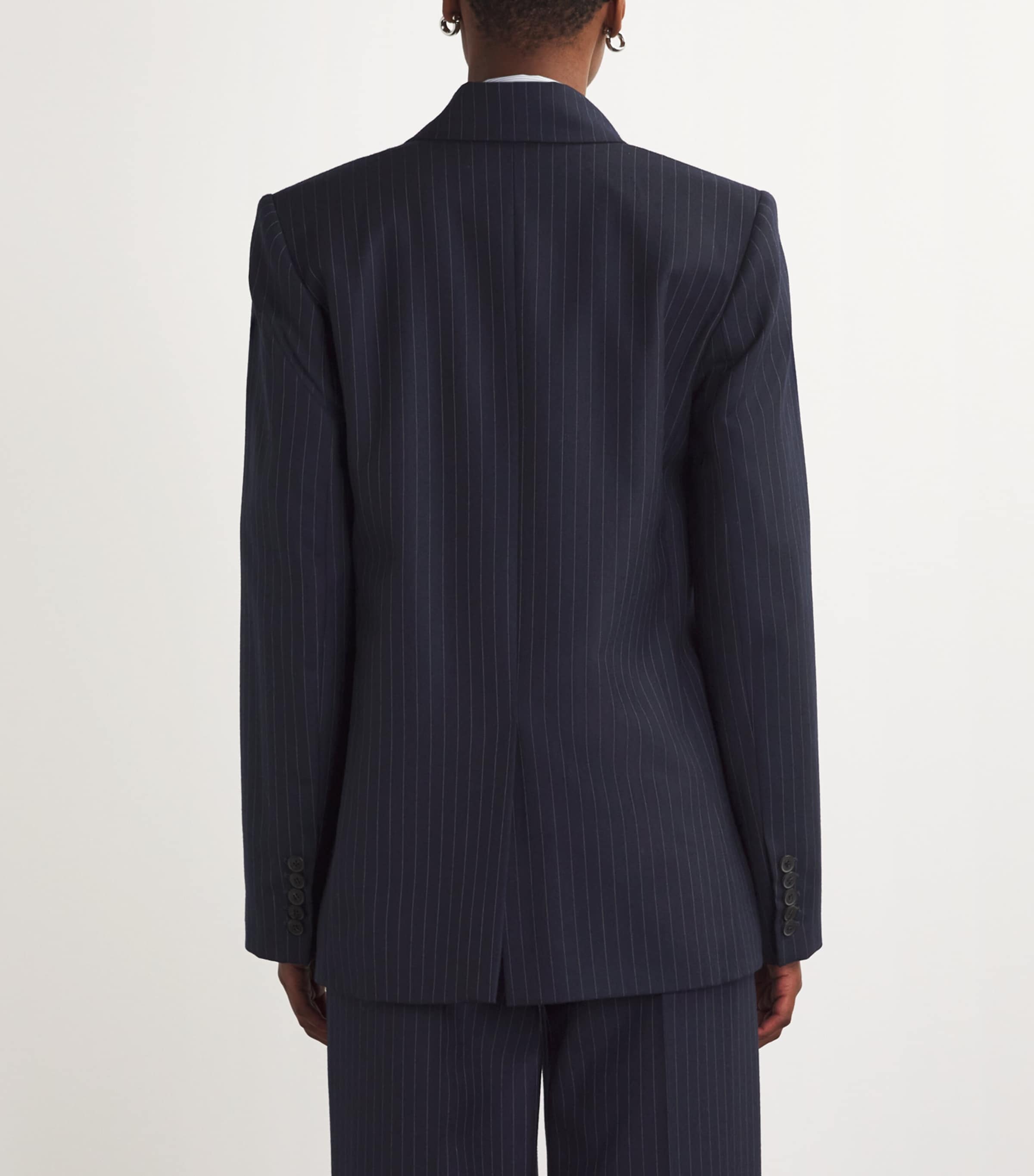 Pinstripe Double-Breasted Blazer