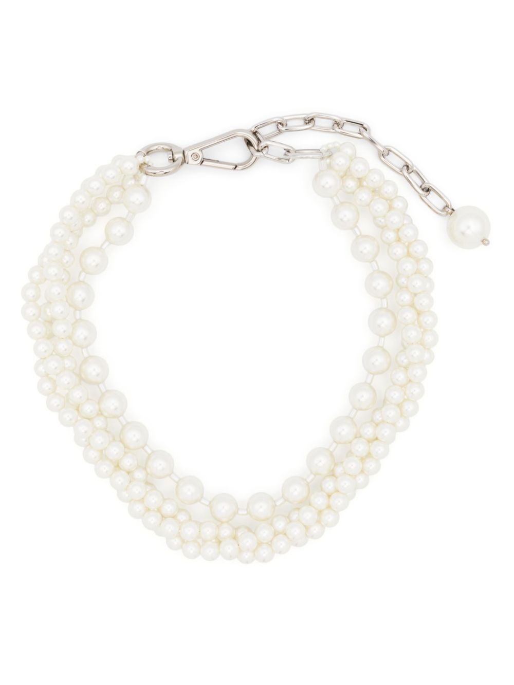Layered chunky pearl Necklace - White