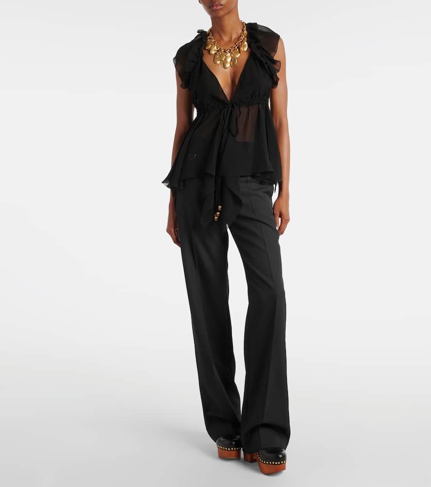 Chloé Ruffled silk chiffon top