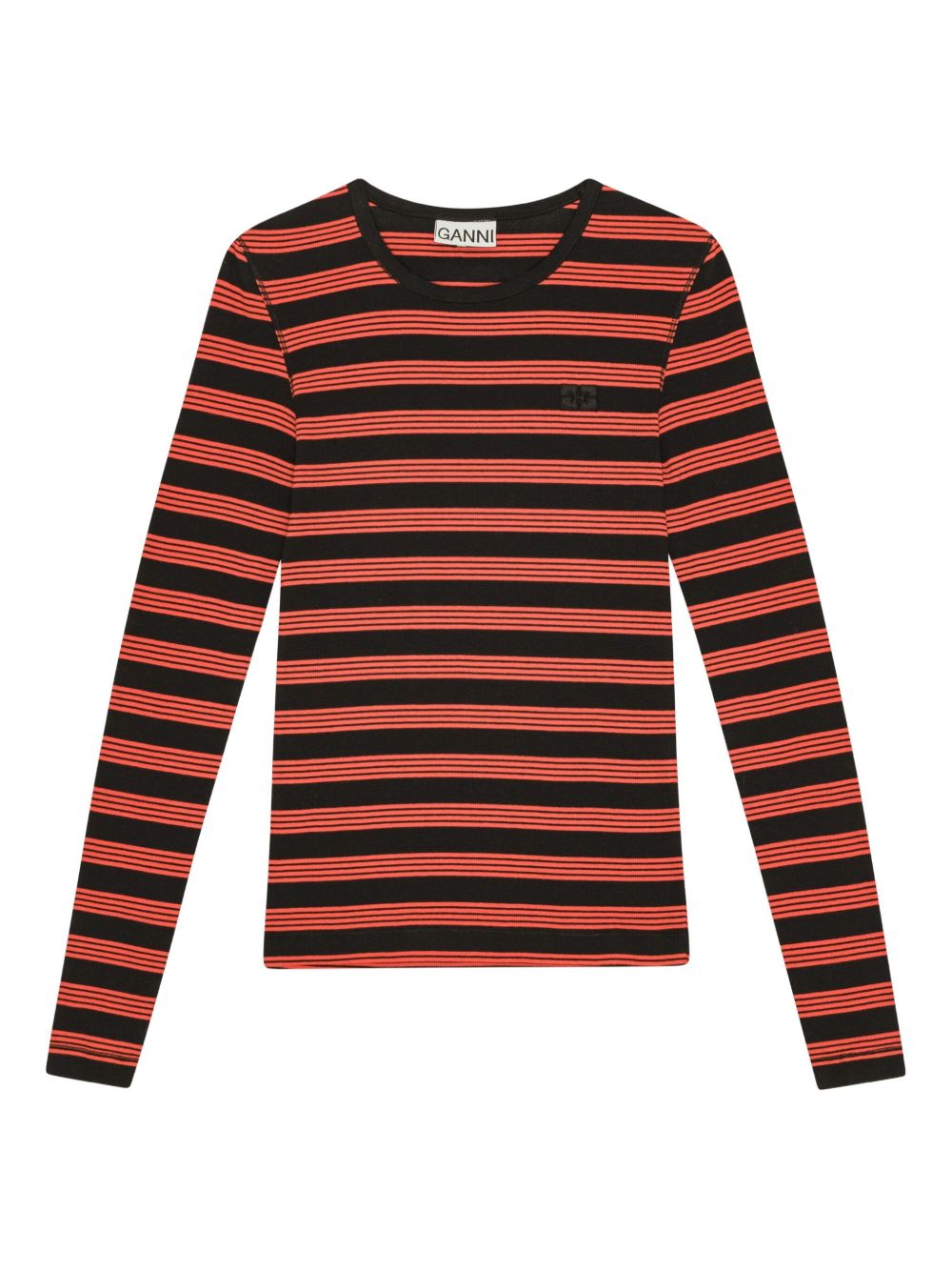 GANNI striped T-shirt - Orange
