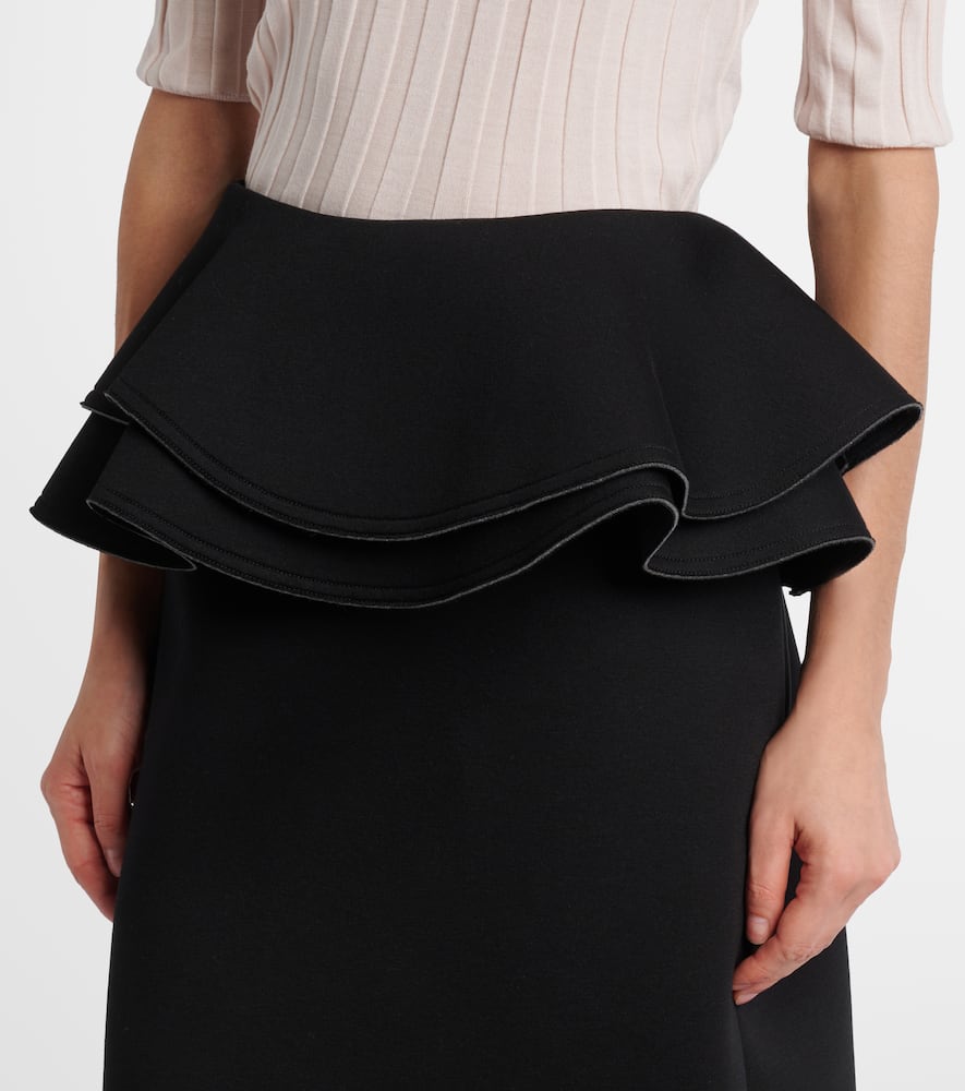 Ruffled midi skirt