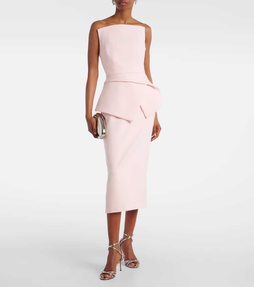 Belted crêpe midi dress