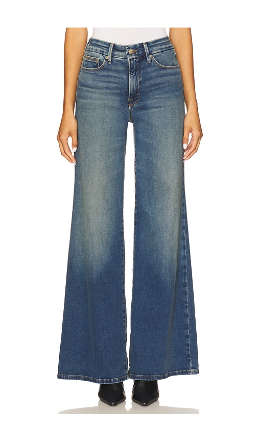 Good American Soft Tech Good Waist Palazzo Jeans in Indigo986.  8 also in 0, 00, 10, 12, 14, 16, 18, 2, 20, 22, 24