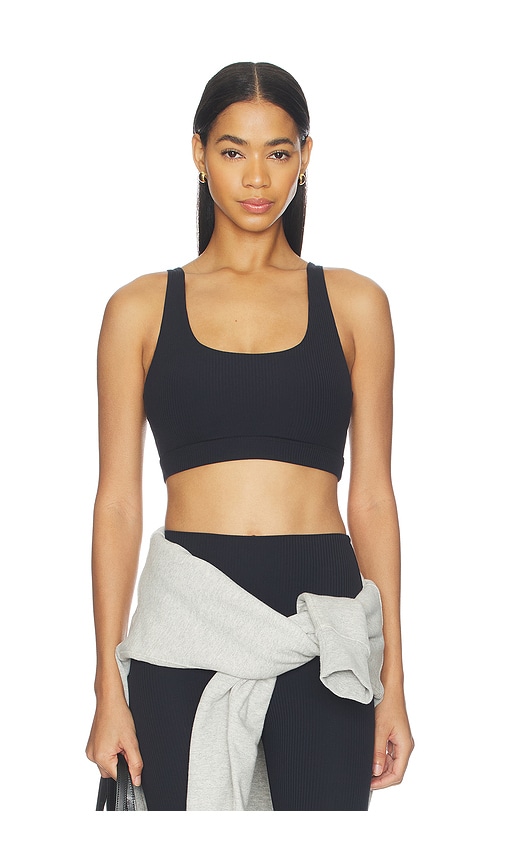 Splits59 Airweight Rib Sports Bra in Black - Black. M also in L
