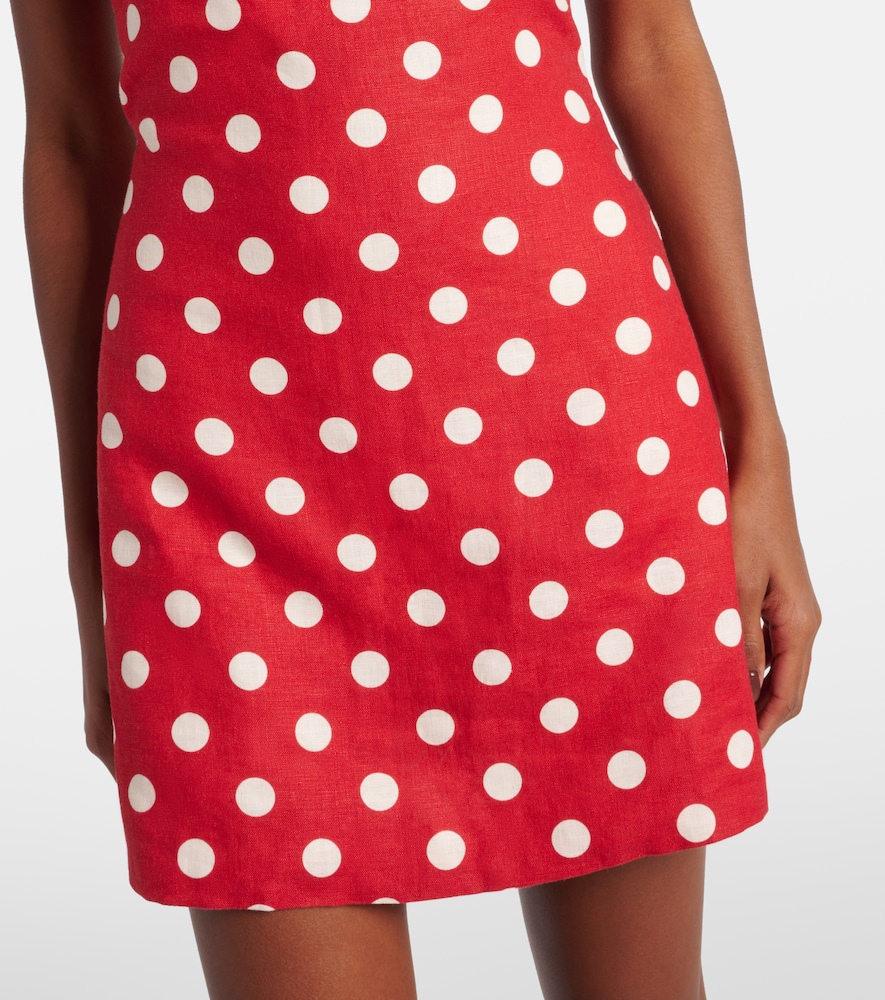Alice polka-dot linen minidress