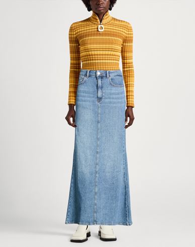 Woman Denim skirt Blue Size 6 Cotton, Elastane